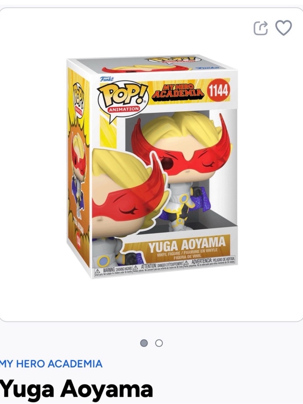 Funko Pop! My Hero Academia Yuga Aoyama - Red Mask & Blonde Hair- 1144